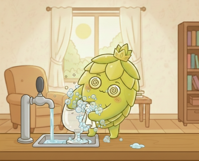 グラス洗うホプ子